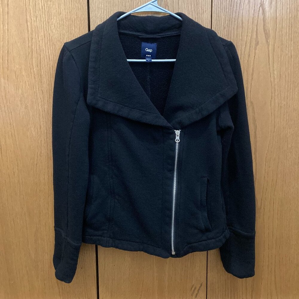 Gap Full Side Zip Black Sweatshirt Jacket - S